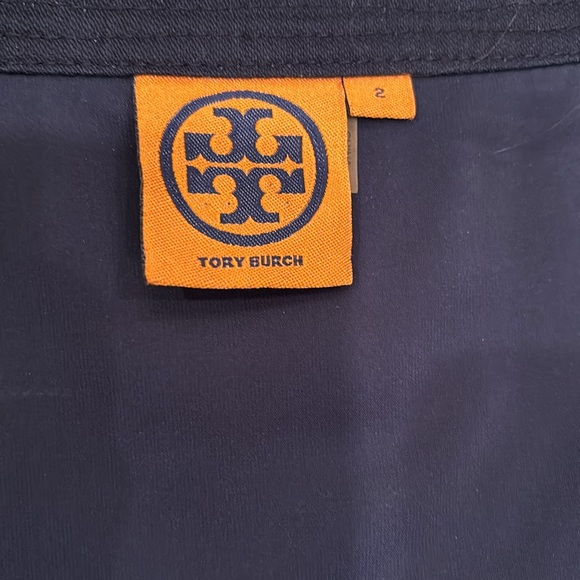 Tory Burch Elegant Navy Belted Dress - Picture 2 of 8